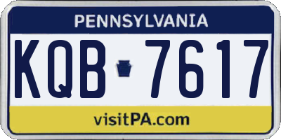 PA license plate KQB7617