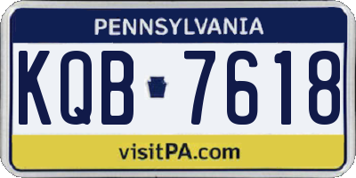 PA license plate KQB7618