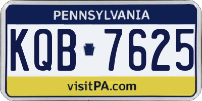 PA license plate KQB7625