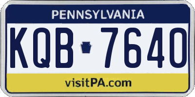 PA license plate KQB7640