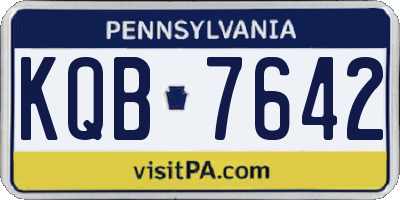 PA license plate KQB7642