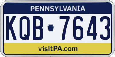 PA license plate KQB7643