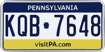 PA license plate KQB7648