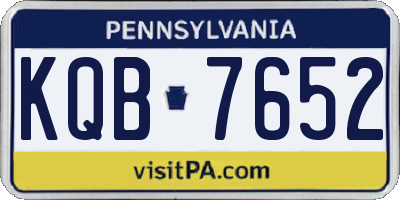 PA license plate KQB7652