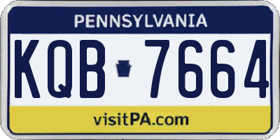 PA license plate KQB7664