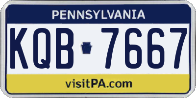 PA license plate KQB7667