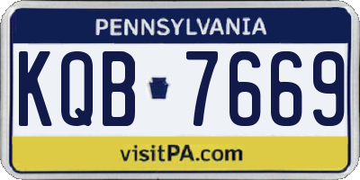 PA license plate KQB7669
