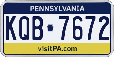 PA license plate KQB7672