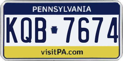 PA license plate KQB7674