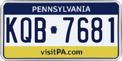 PA license plate KQB7681