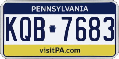 PA license plate KQB7683