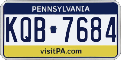 PA license plate KQB7684