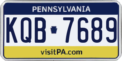PA license plate KQB7689