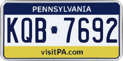PA license plate KQB7692