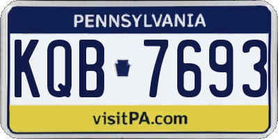 PA license plate KQB7693