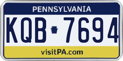 PA license plate KQB7694
