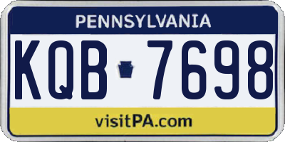 PA license plate KQB7698