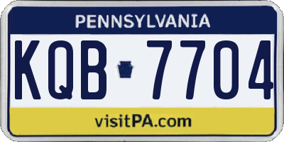 PA license plate KQB7704
