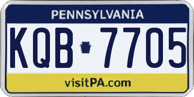 PA license plate KQB7705