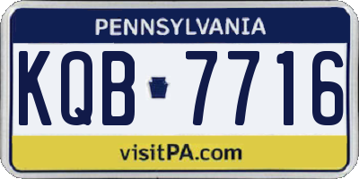 PA license plate KQB7716