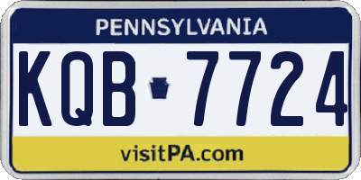PA license plate KQB7724