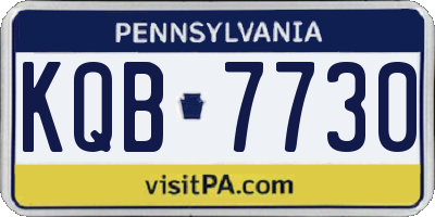 PA license plate KQB7730