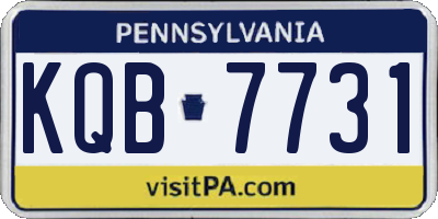 PA license plate KQB7731
