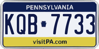 PA license plate KQB7733