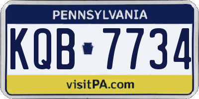 PA license plate KQB7734
