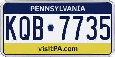 PA license plate KQB7735