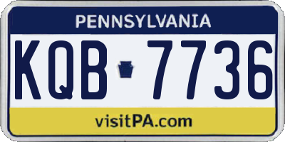 PA license plate KQB7736