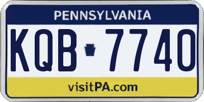 PA license plate KQB7740