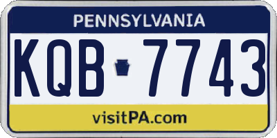 PA license plate KQB7743