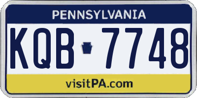 PA license plate KQB7748