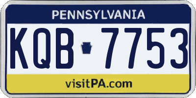 PA license plate KQB7753