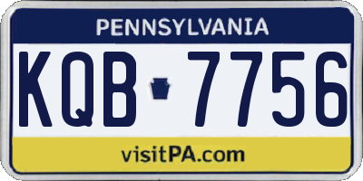 PA license plate KQB7756