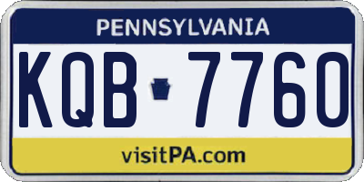 PA license plate KQB7760