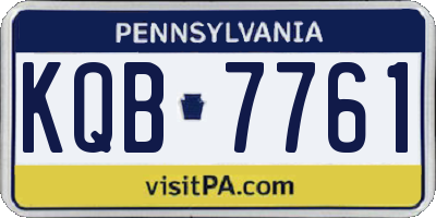PA license plate KQB7761
