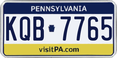 PA license plate KQB7765