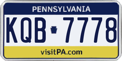 PA license plate KQB7778