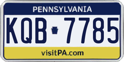 PA license plate KQB7785