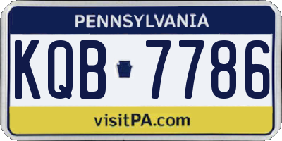 PA license plate KQB7786