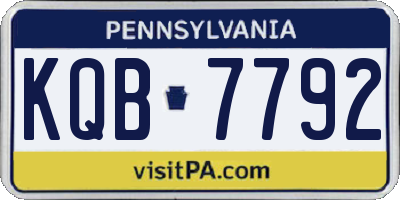 PA license plate KQB7792