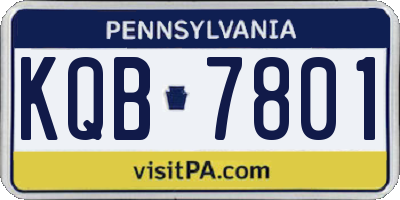 PA license plate KQB7801
