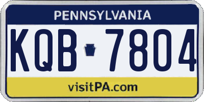 PA license plate KQB7804