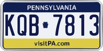 PA license plate KQB7813