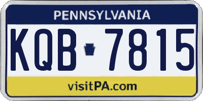 PA license plate KQB7815