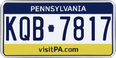PA license plate KQB7817