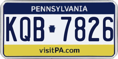 PA license plate KQB7826