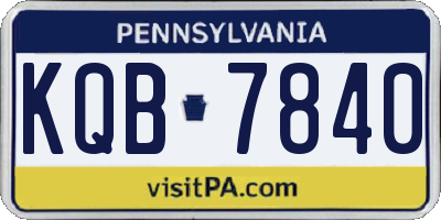 PA license plate KQB7840